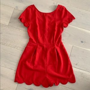 ✨ Monteau Red Scalloped Romper ✨